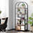 5-Tier Bookshelf Arched Display Racks Wood And Metal Bookcase