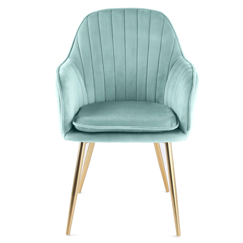 Ariella Velvet Armchair, Teal, Gold