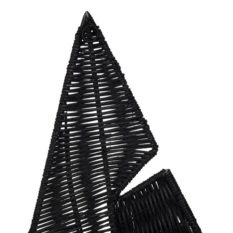 Shoreline Palm Black Wicker Coastal Wall Decor