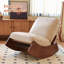 Chaise berçante confortable, tissu d'ameublement de haute qualité, structure en bois massif, parfaite pour les décors multiples et la détente-131402141