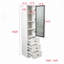 Grande armoire de rangement fonctionnelle 70,87 "avec portes en verre, 3 tiroirs