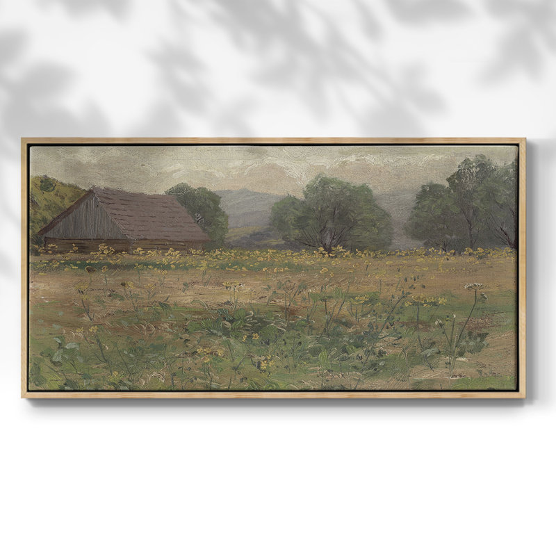 Série paysage - DCCIV - Toile tendue avec châssis, prête à accrocher, H 17 po x l 33 po, Naturel