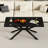 39.37" Rectangular Dining TableTempered Glass Coffee Table,Stylish Design With Metal Legs-189386035