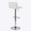 Tabouret de bar réglable en métal chromé et similicuir blanc - ensemble de 2-927696322