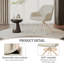 51.5cm H Linen Upholstered Metal Upholstered Back Armchair in Beige-1414537320