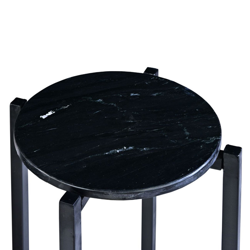 Table d'appoint fillmore, Noir, Noir, H 24,5 po x l 12,5 po x P 12,5 po