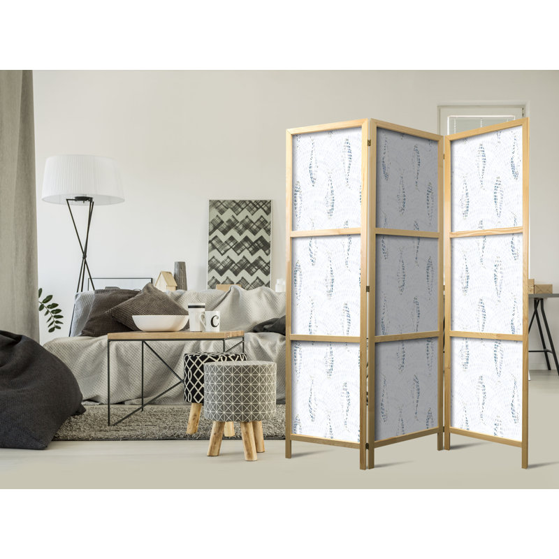 171cm H Solid Wood Folding Room Divider, 171cm H x 135cm W x 1.2cm D, 3