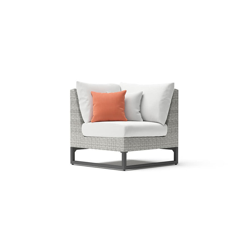 6 Piece Outdoor Sectioanl Seating Group, Cast Coral Sunbrella® Plainweave, Gray