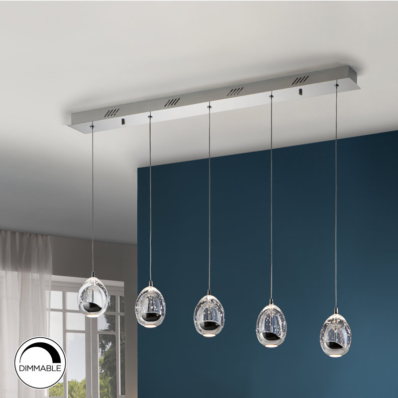Neher 5 - Light Chrome LED Kitchen Island Pendant