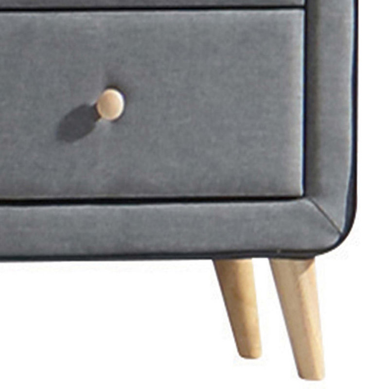 Commode, tissu gris clair