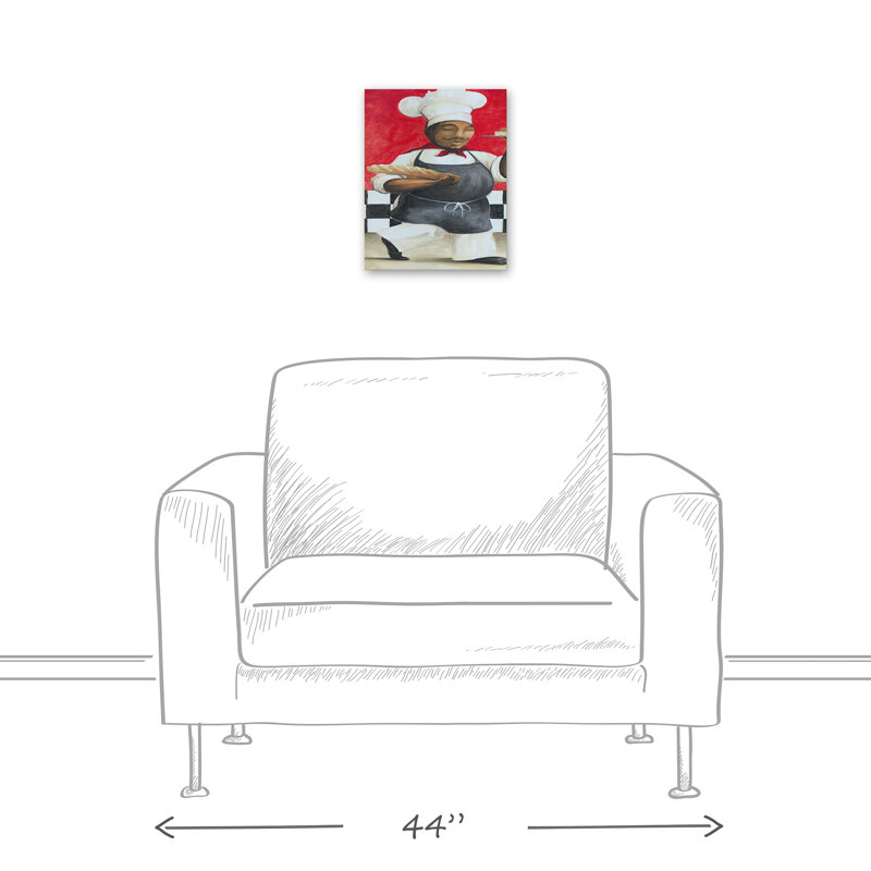 «Happy Chef» sur toile, H 14 po x l 11 po x P 1,25 po, Toile tendue