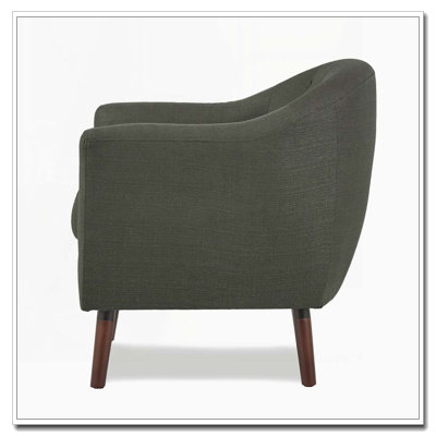 Chaise d'appoint capitonnée à boutons avec pieds espresso