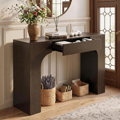 47" Long Console Table with Drawer,Narrow Entryway Table