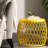 Classy Matte Yellow Iron Side Table With Element, 20.01" Square, 20 Lbs Weight Tolerance Alluring Table, Design Feature, 20.01"X20.01"X18.04", Max Load-Bearing Capacity