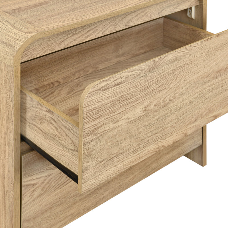 Donovan 1-Drawer Manufactured Wood End Table, Beige, 26" H x 24" W x 15.7" D