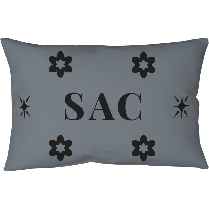 Coussin 20 pouces x 14 pouces Sacramento Basketball, Gris / noir