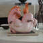 Objet décoratif en céramique en forme de cheval rose