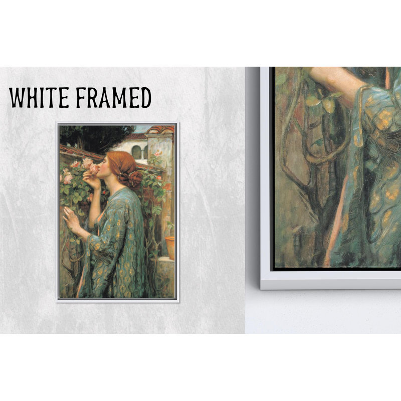 Reproduction d'art sur toile imprimée: Femme pré-raphaélite éthérée dans la nature, 1P, H : 47,3 x L : 35,5 pouces