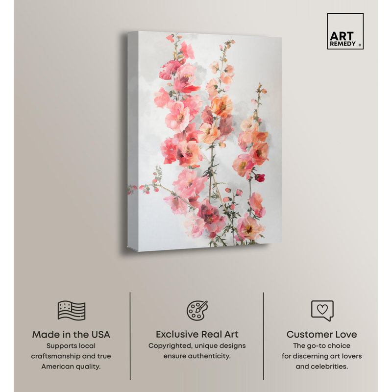 Abstract Floral Canvas Wall Art in Multicolor, 15" x 10"