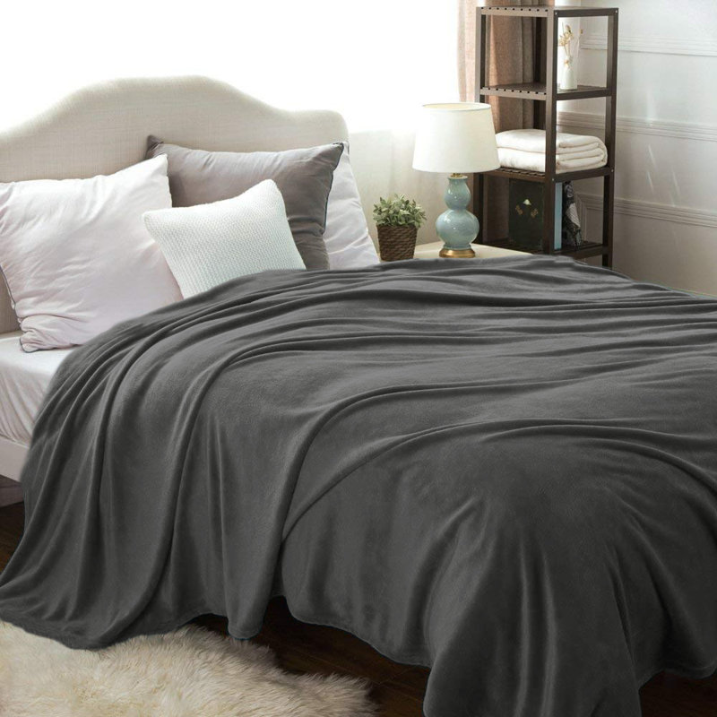 Couvertures en flanelle Kathy Ireland, gris, Double/grand