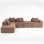 Canapé modulaire en velours avec repose-pieds-2075953494