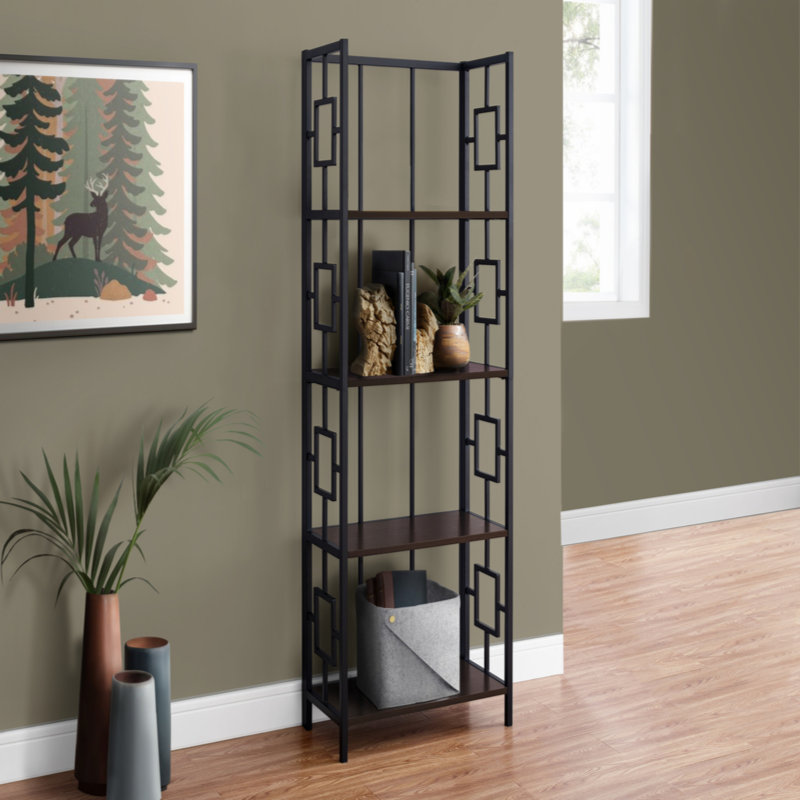 Bookshelf, Bookcase, Etagere, 4 Tier, Office, Bedroom, Contemporary, Modern, Espresso