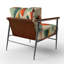 Fauteuil d'appoint rembourré Mid-Century Retro Dimensions III III-1969390392
