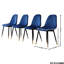 Table à manger ronde 5 - bleu, table en bois avec 4 chaises