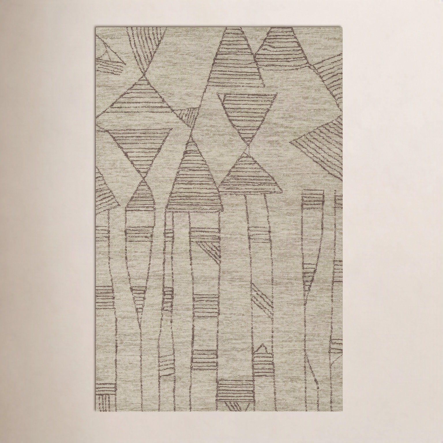 Ann-Sophie Gray Hand-Tufted Abstract Wool Rug, Rectangle 8' x 10'