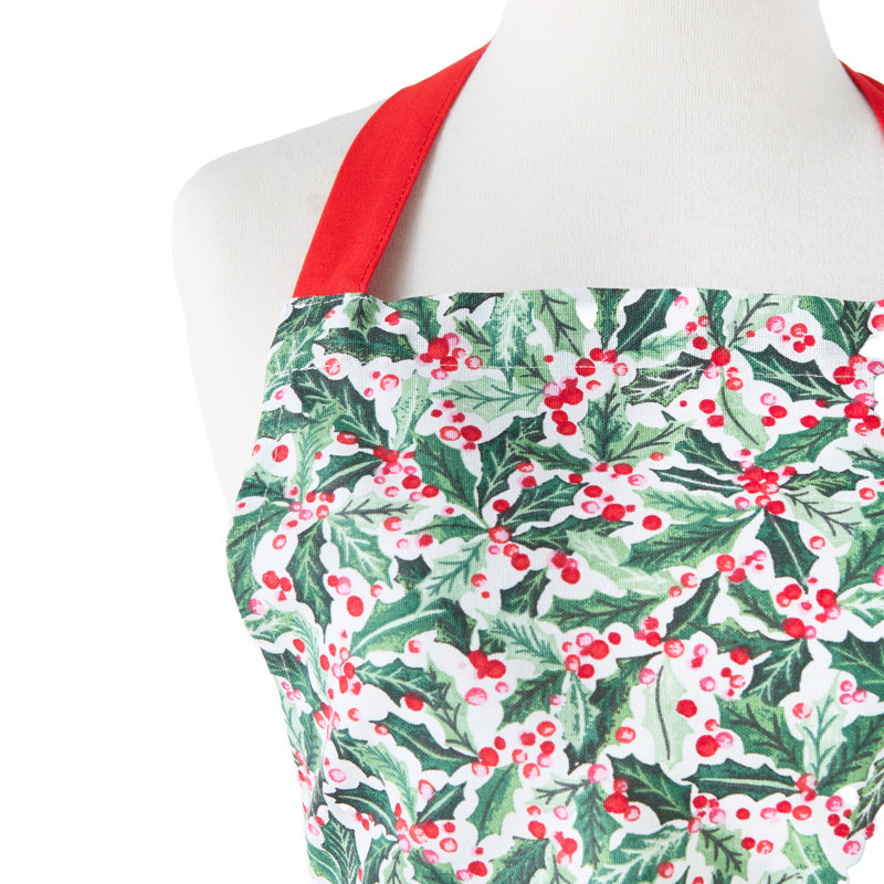  Christmas Printed Farm Apron, Holly Jolly