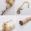 Antique Brass Kitchen Faucet Pull Down Sprayer Single Handle Swivel Spout Mixer