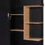 Grand lit escamotable avec grand canapé, tablettes et armoires de rangement, lit mural moderne à faible encombrement avec deux lumières - noir et rose-1318636382