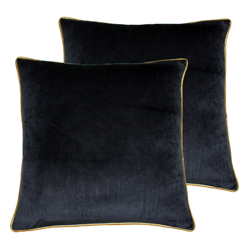 Square Meridian Square Scatter Cushion, Black/Gold, Polyester