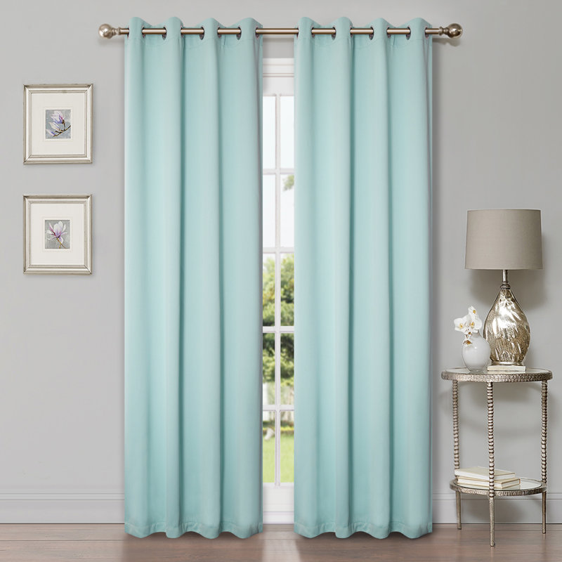 Paire de rideaux obscurcissant avec œillets Millendon, Lys vert, L 46 po x L 96 po