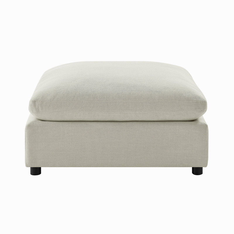 Tissu beige Cassandra Repose-pieds carré