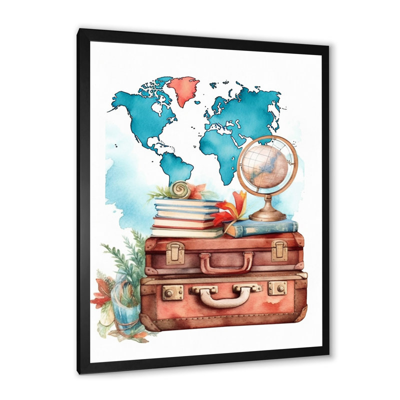 " Travel Adventure II ", Black Single Picture Framed, 32" H x 24" W x 1" D