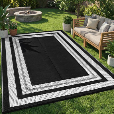 Outdoor Rug Outdoor Plastic Straw Rug Waterproof Reversible Rugs for Patio Lightweight Easy Clean Floor Mat for Outdoors RV Patio Backyard Deck Picnic Beach Trailer Camping