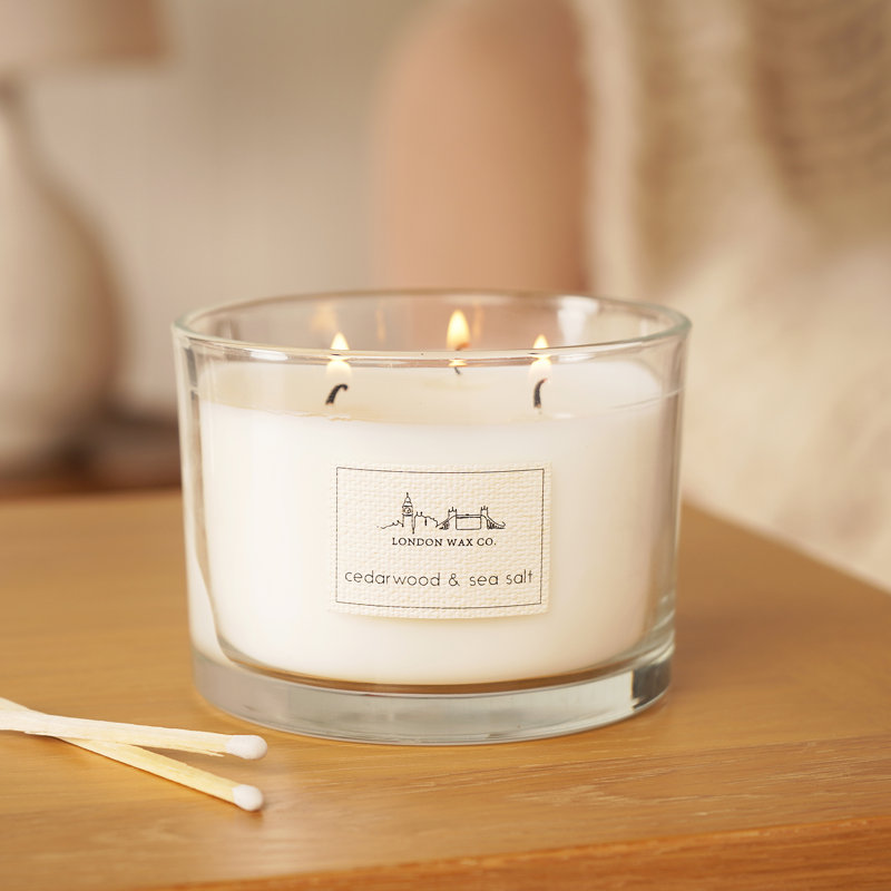Scented Jar Candle with Glass Holder