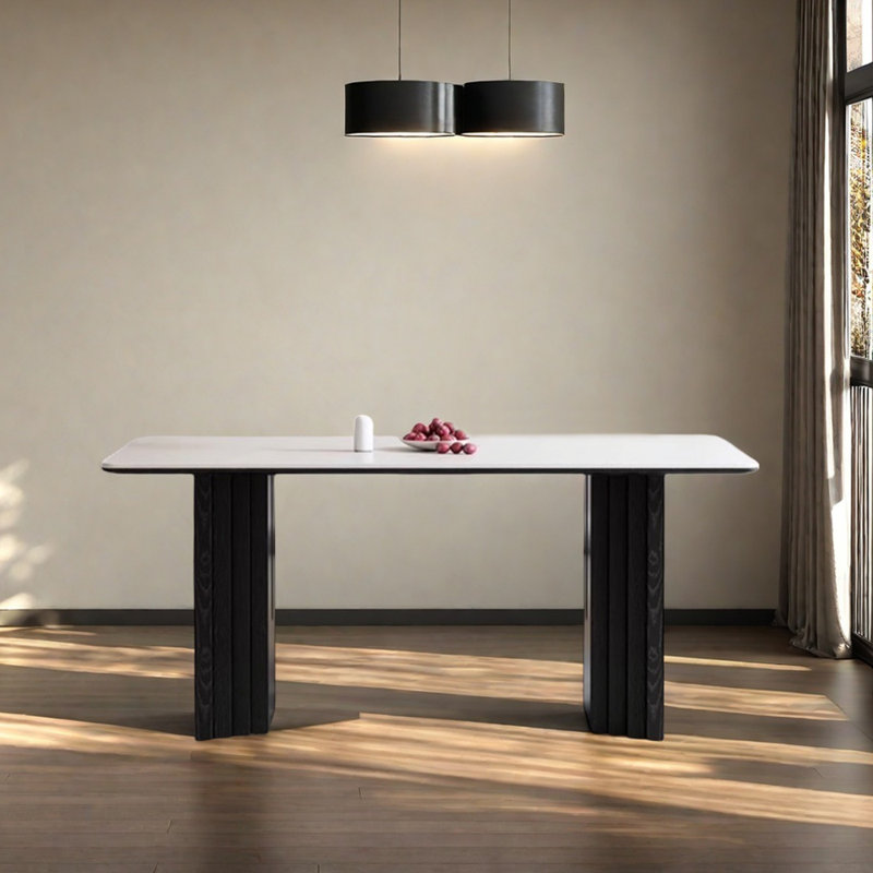Table de salle à manger rectangulaire moderne haut de gamme, H 29,52 po x L 62,99 po x l 31,49 po