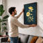 Golden Blooms Botanical - Framed Print-712857102-712857137