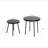 2-Pack Solar Powered Side Table with LED Light, Outdoor/Indoor Nesting Round End Table Set