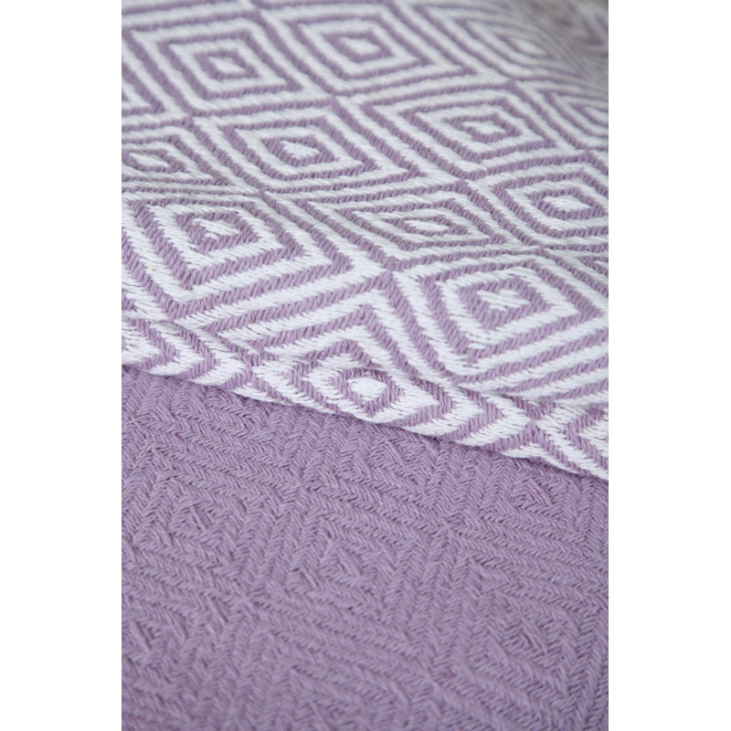  Jeté luxueux 100% coton, Mauve, Géométrique