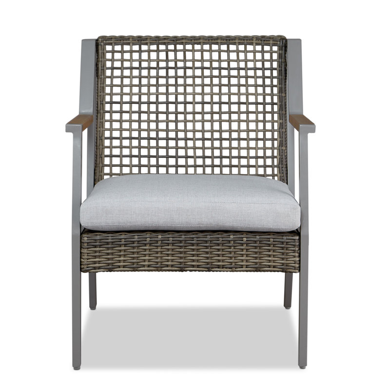 Calvin Patio Chair with Cushions, Gray