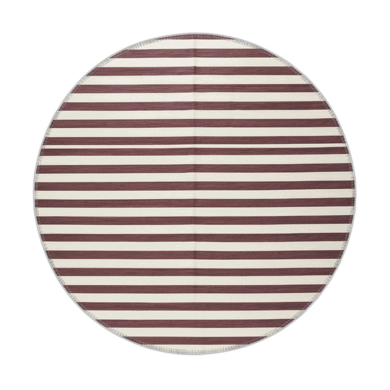 Tapis intérieur / extérieur beige HorizontalStripes, Rectangle 5 pi x 7 pi