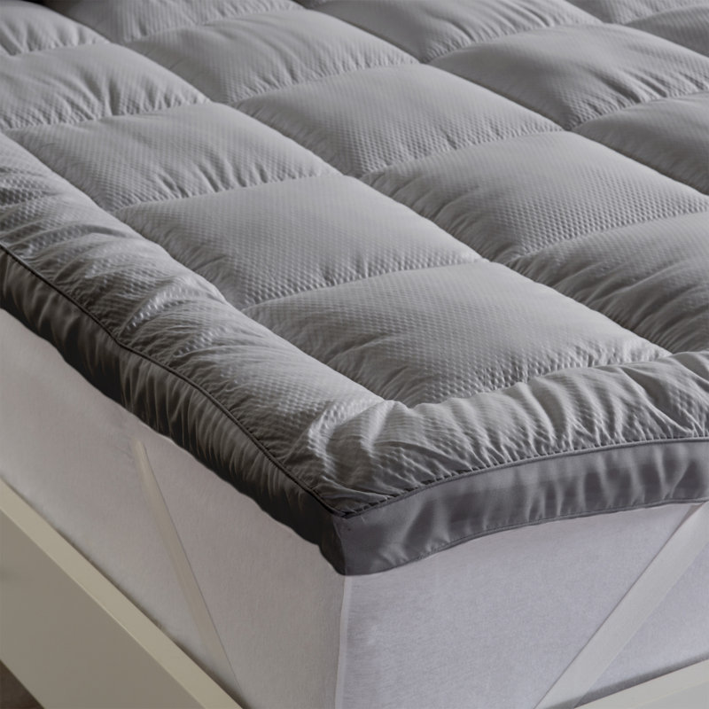 2" Down Alternative Box-Stitched Mattress Topper, Queen, White