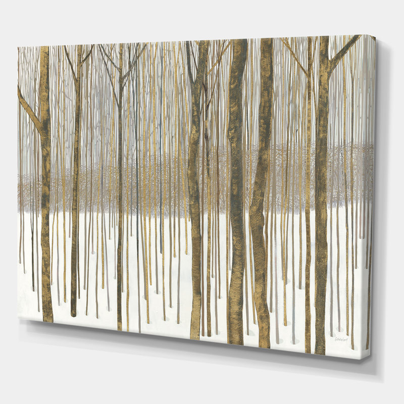 Forêt en hiver, reproduction d'art sur toile tendue, H 16 po x l 32 po x p 1 po