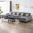 Upholstered U-Shaped Sectional Symmetrical-1342343638