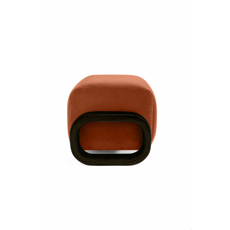 Cayenne Ottoman, Marmalade Velvet