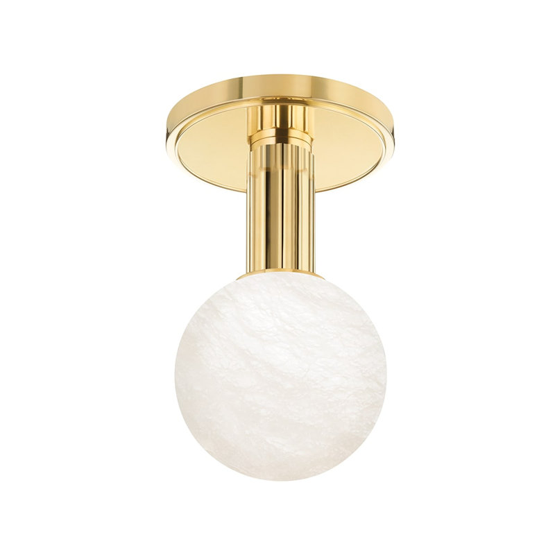 Plafonnier encastré 1 lumière Murray Hill, Laiton vieilli
