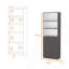 Bibliothèque 2 portes gris et blanc mat-603402681